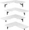 White Rustic Floating Corner Storage Shelf Set